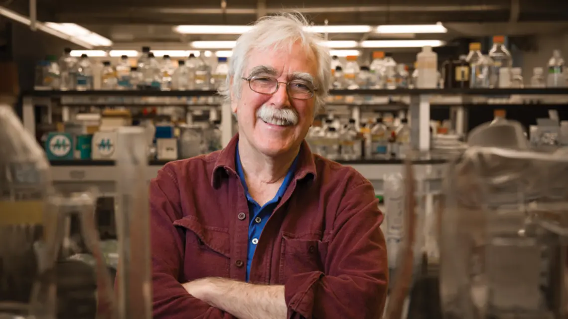 OTC_Professor Emeritus Eric Wieschaus.jpg Princeton’s professor emeritus Eric Wieschaus standing in his lab