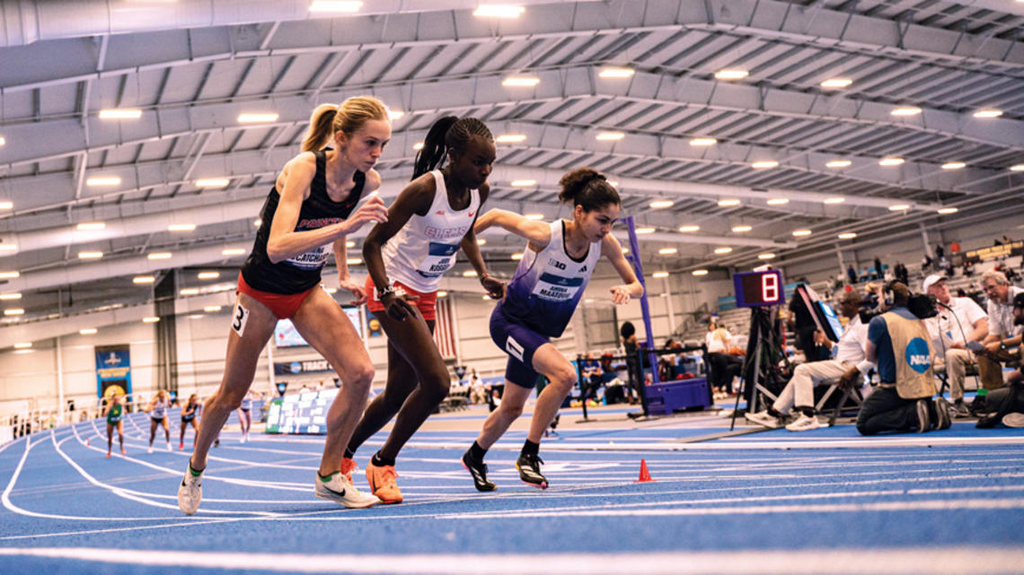 Mena Scatchard runs at the 2025 NCAA Indoor Championships