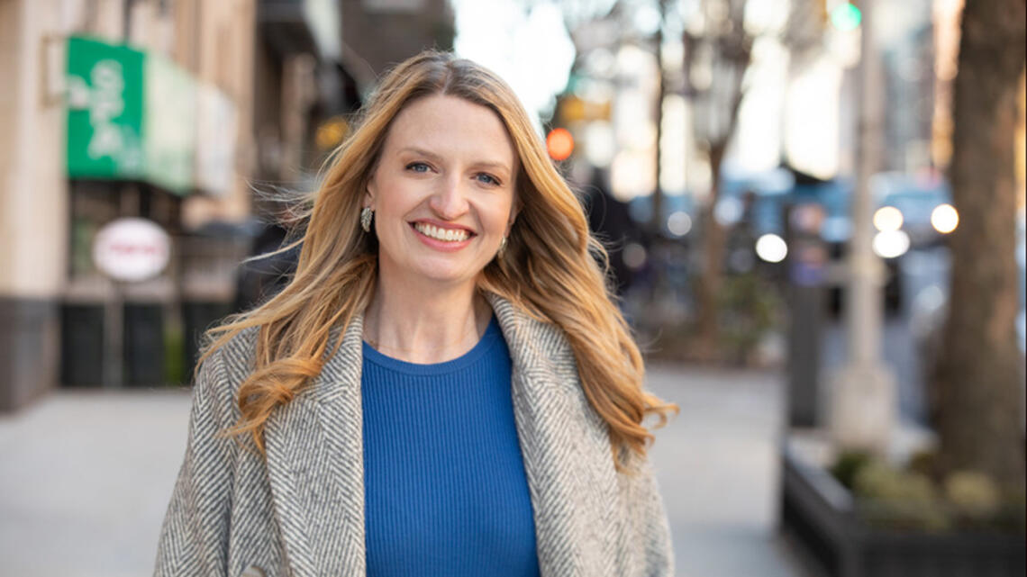 Virginia Maloney on a New York City street.