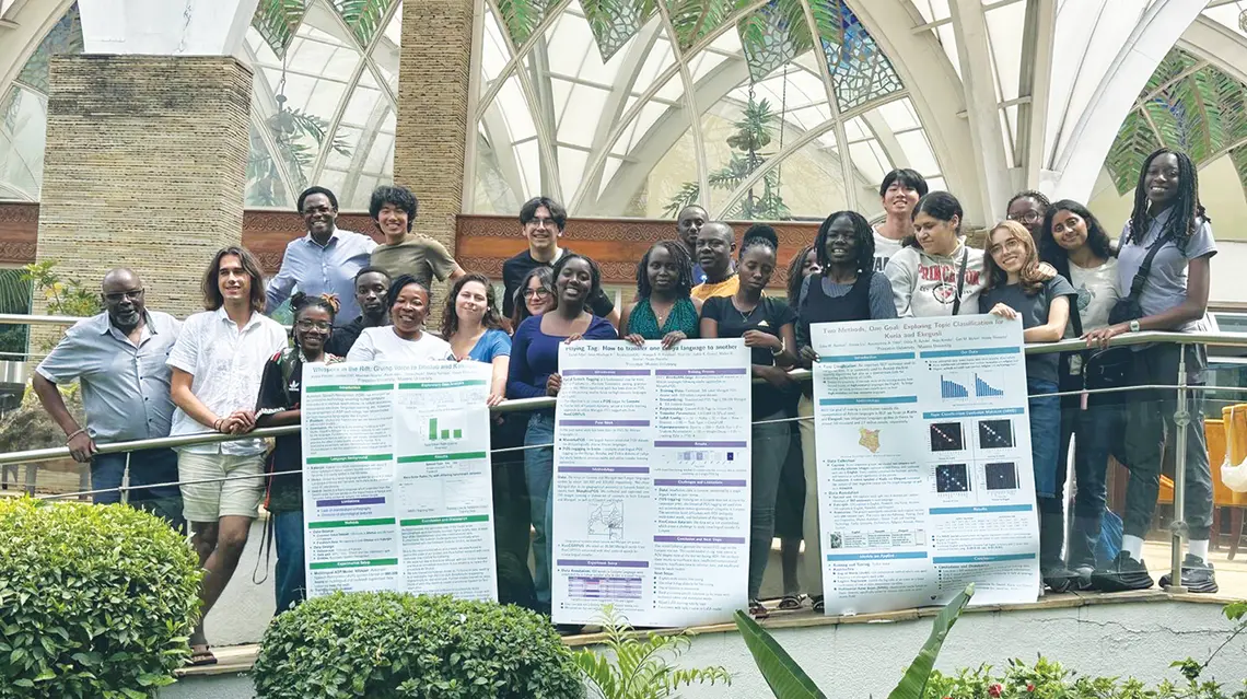 Students present posters during the Global Seminar in Kenya