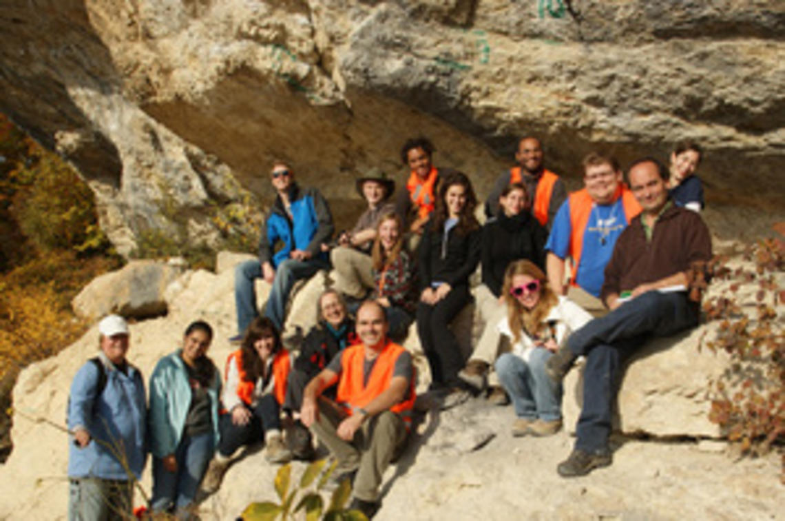 A group photo taken near La Chambotte, a section of the subalpine chains.