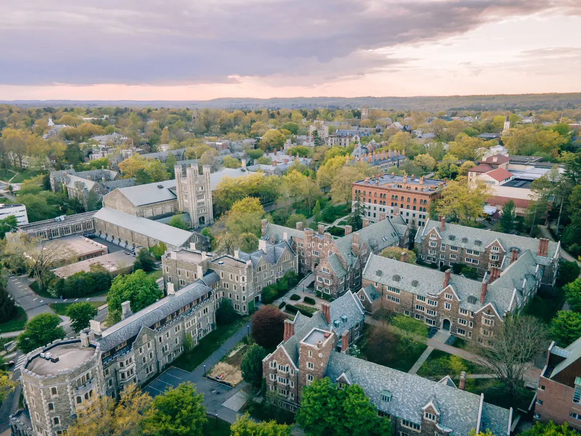 This is an aerial photo of Princeton's campus