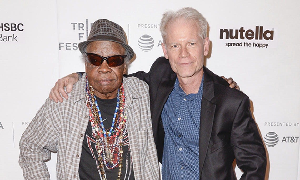 AdamGussow.jpg Sterling Magee (Mr Satan), left, and Adam Gussow ’79 *00 at the premiere of the Satan and Adam during the 2018 Tribeca Film Festival.