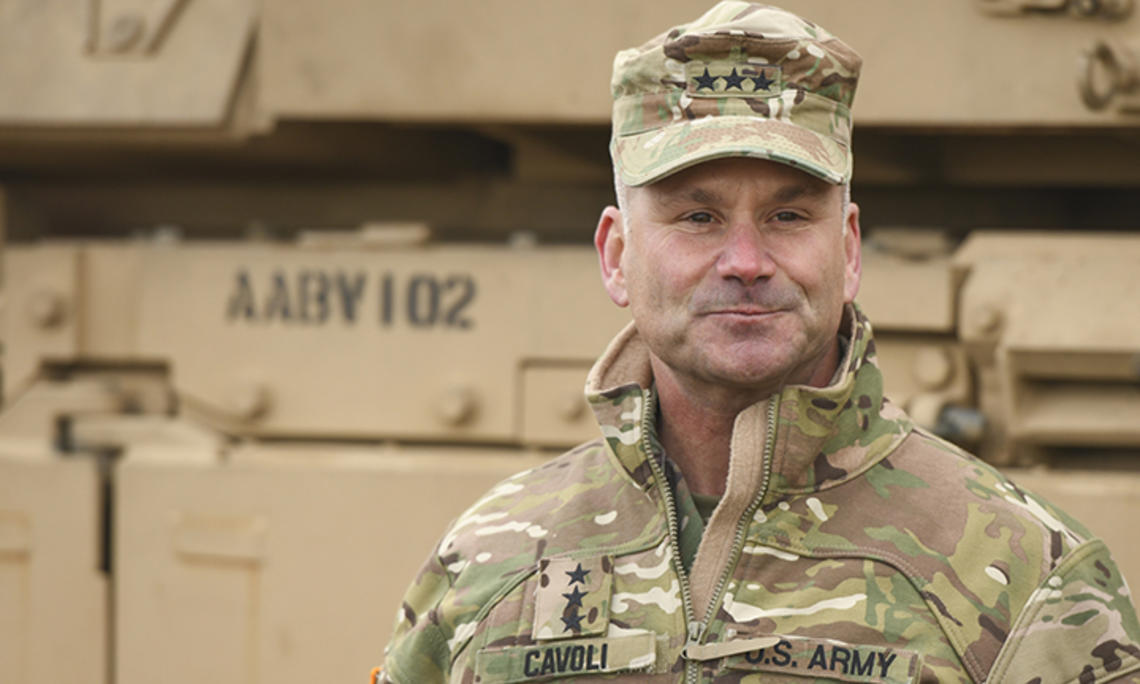 This is a headshot photo of Christopher Cavoli in Army fatigues.