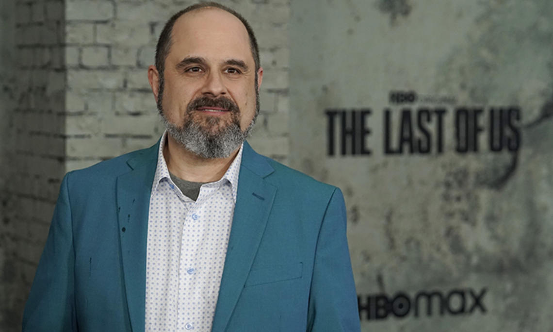 Craig Mazin ’92, the creator/executive producer/writer/director of "The Last of Us," poses at the premiere of the HBO series, Monday, Jan. 9, 2023, at the Regency Village Theatre in Los Angeles. 