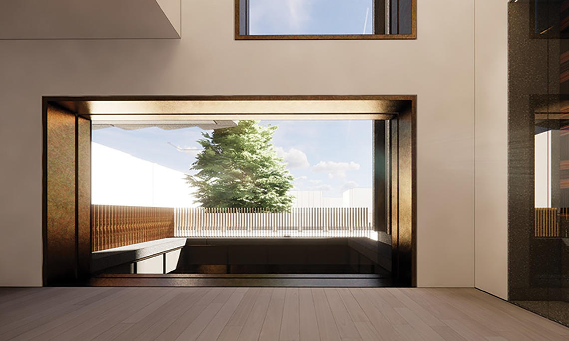 Terrace view from gallery, design rendering by Adjaye Associates.