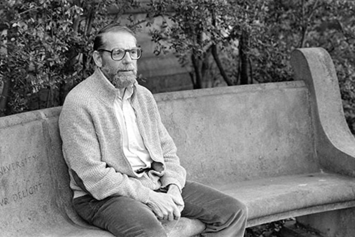 John McPhee ’53 on campus in 1986.