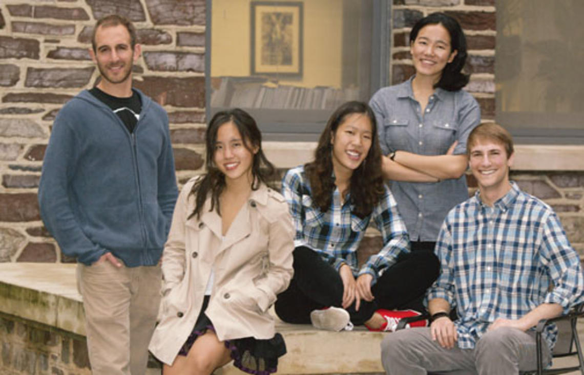 PAW’s On the Campus writers, from left: Gregory Rosalsky GS, Tara Thean, Lillian Li ’13, Angela Wu ’12, and Eric Silberman ’13.