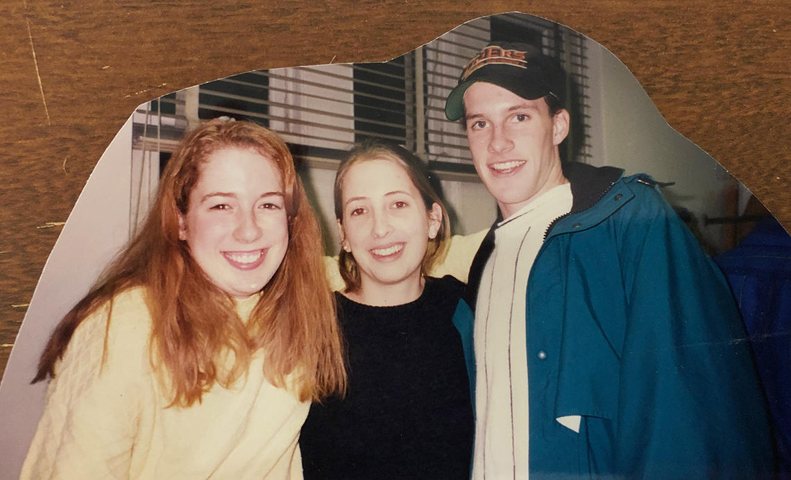 From left, Jennifer (Jones) Boyd ’97, Sara Kantrow ’97, and Grant Wahl ’96.