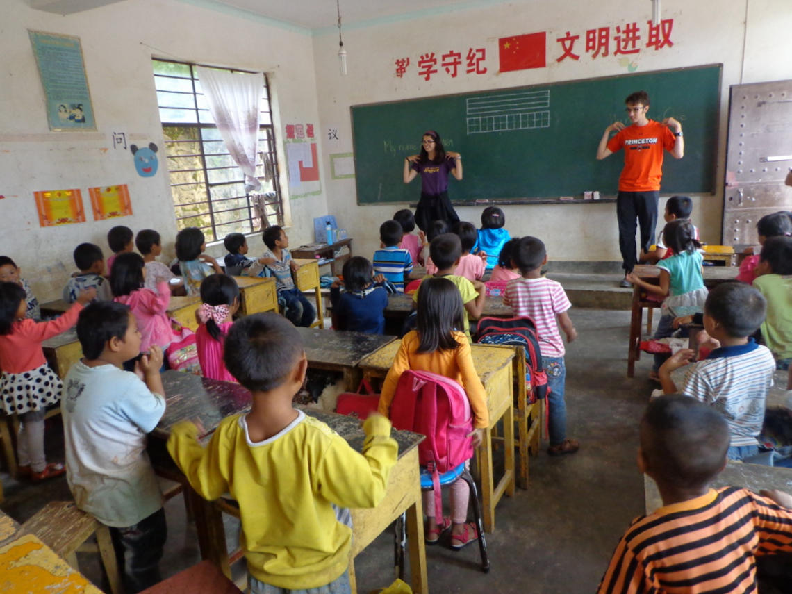 Kiara Rodriguez Gallego and Chaz Copeland, teaching in China - Bridge Year 2014-15.jpg