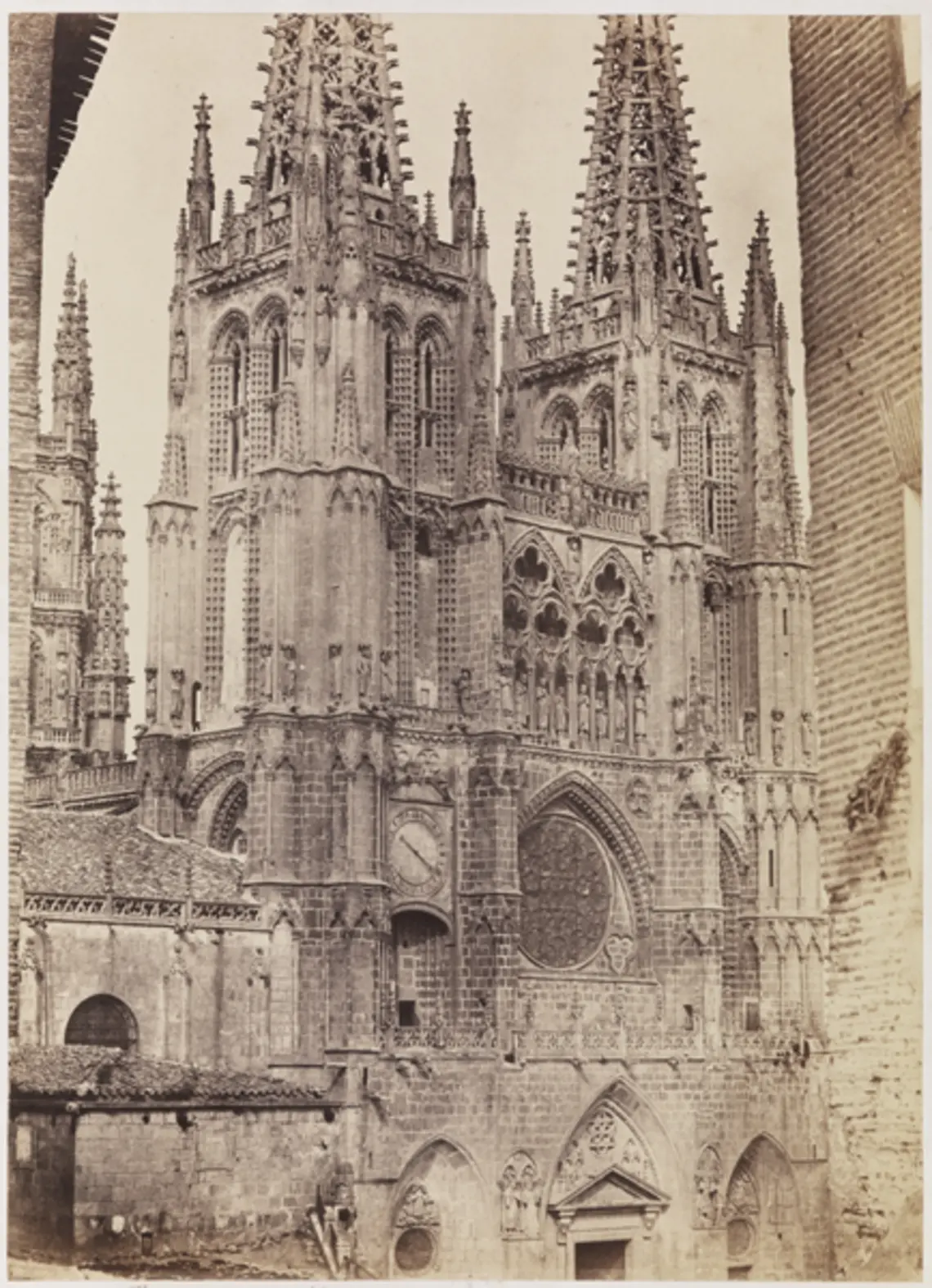 Charles Clifford, British, ca. 1819–1863: Burgos Cathedral, Façade, 1853. Albumen print from waxed paper negative, 41.9 x 30.5 cm. Princeton University Art Museum Museum purchase, Fowler McCormick, Class of 1921, Fund (2010 125). Photo: Bruce M. White.