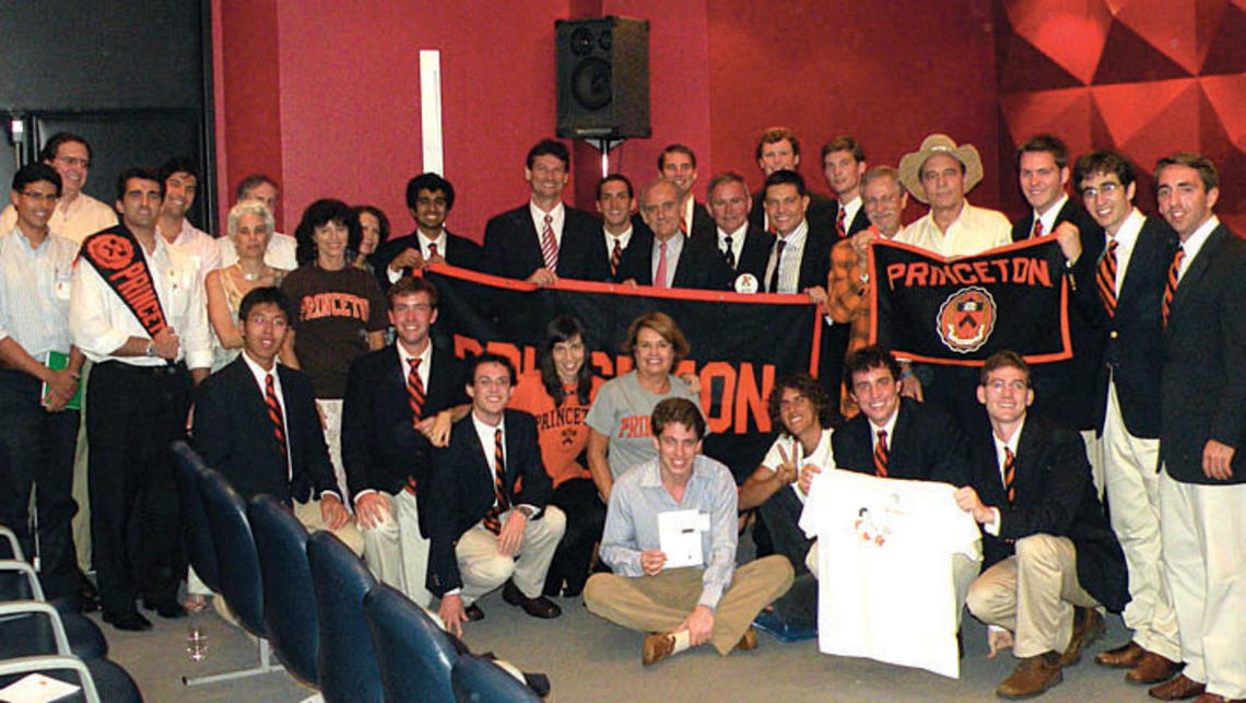 Princeton in Brazil Week featured speakers, panels, social gatherings, and performances by the Nassoons (above in orange-and-black striped ties).