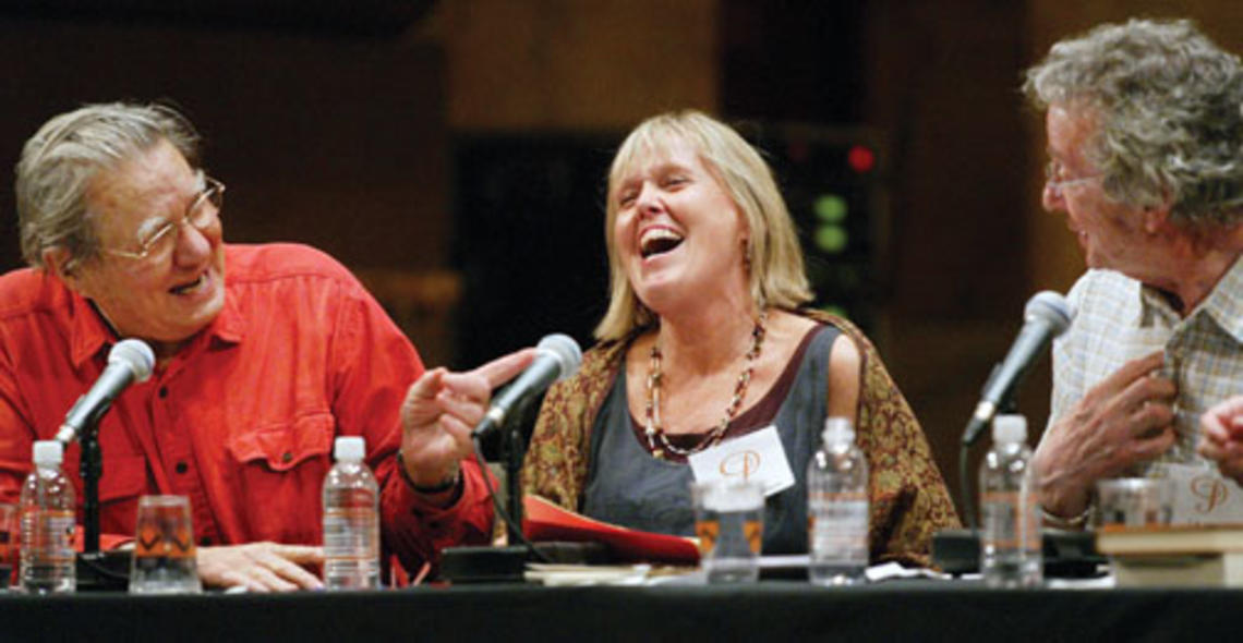 LIVE.ARTS_poets.jpg Poets Galway Kinnell '48, Ellen Doré Watson, and Princeton’s C.K. Williams discuss the challenges of translating poetry.