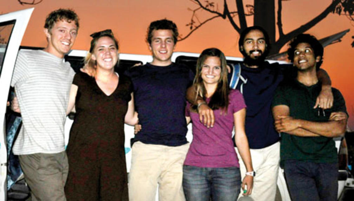 From left: Patrick van Nieuwenhuizen ’10, former Upenyu staffer Kelly Bogaert, Jarlath Byrne Rodgers ’10, Laura Kergosien ’10, Karambir Khangoora ’10, and Yaagnik Kosuri ’10 are in Zimbabwe to focus on basic health issues.