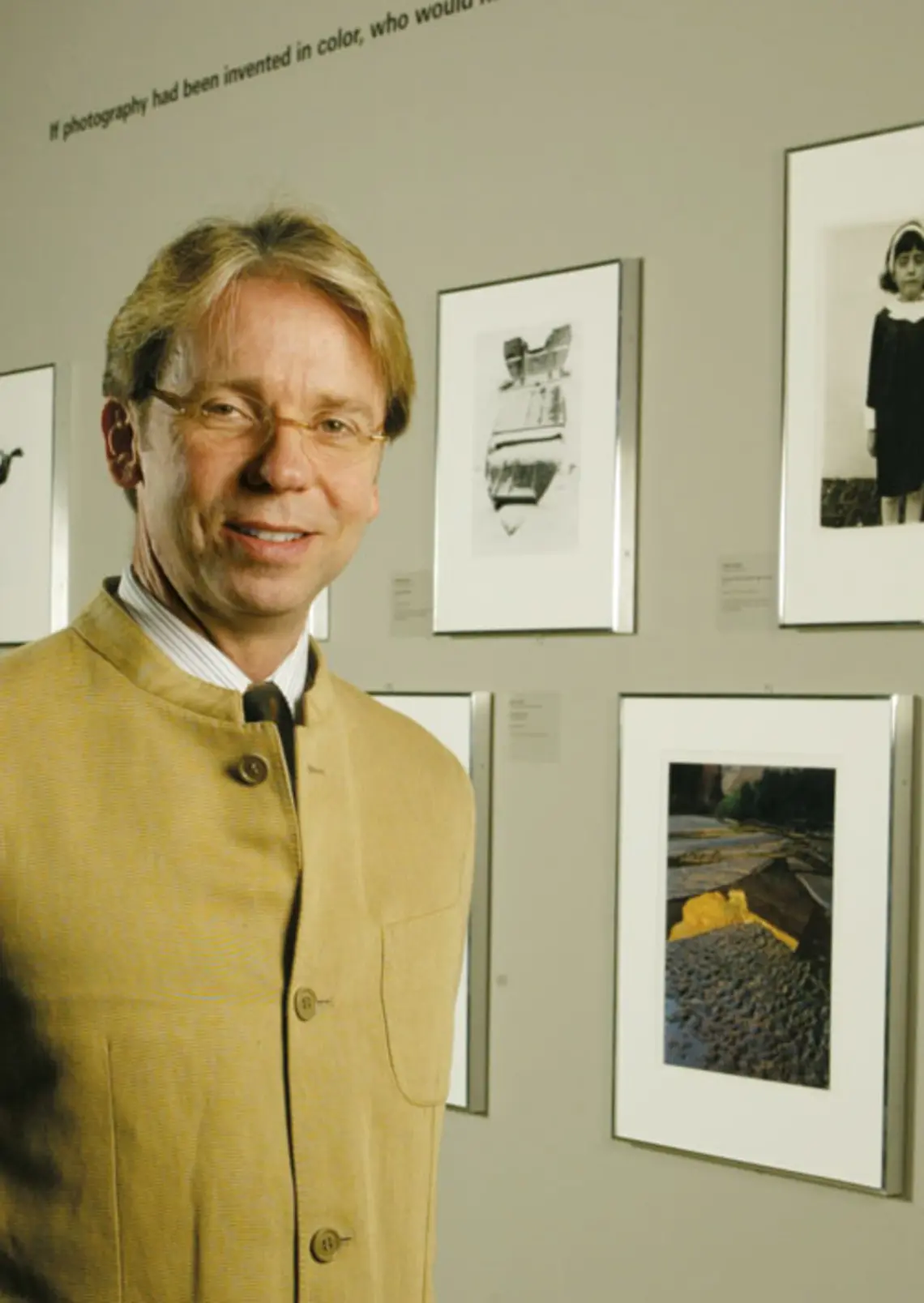 LIVE.NB_ArtSteward4743.jpg James Steward, director of the University Art Museum, in a gallery exhibiting photos from a summer exhibition, “Starburst: Color Photography in America 1970–1980.”