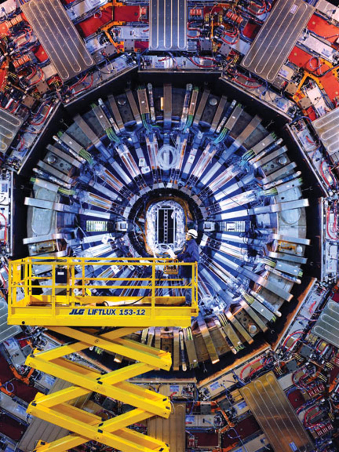 Princeton professors helped design the Compact Muon Solenoid (shown in December 2007), one of the experimental devices in the Large Hadron Collider.