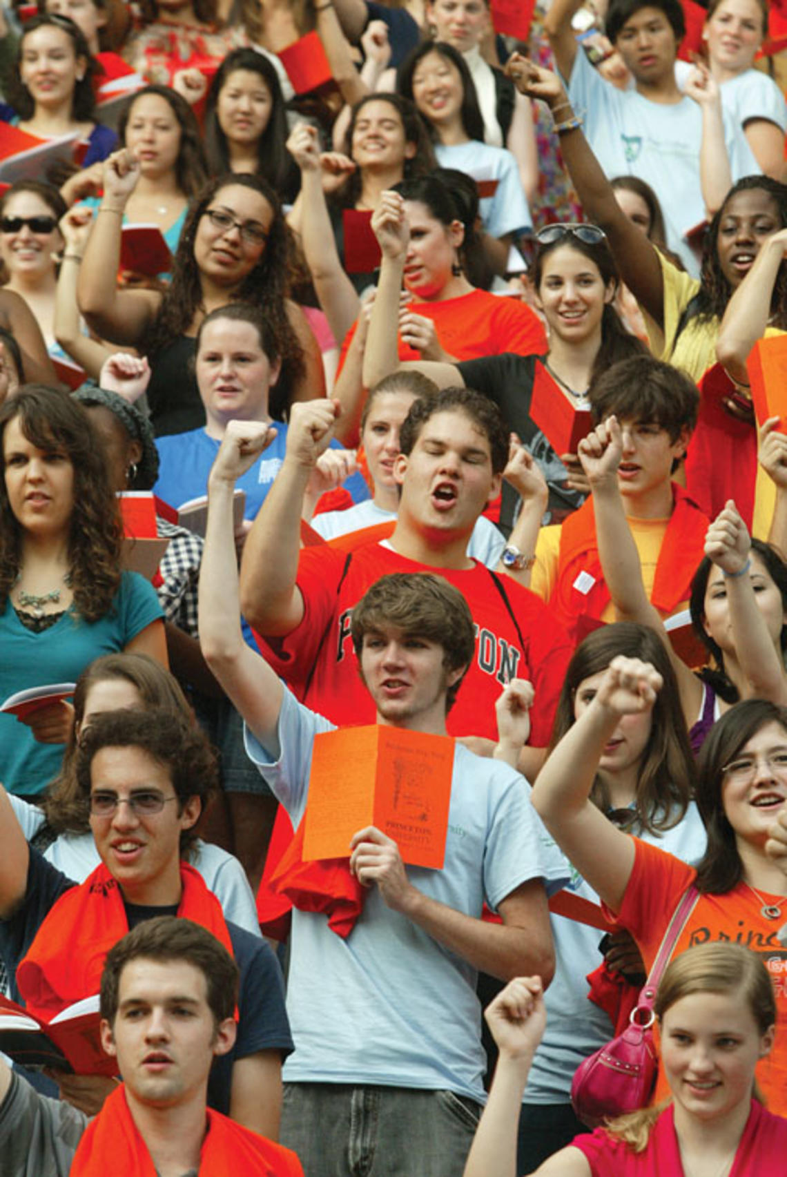 At the freshman step sing, a rousing locomotive cheer.