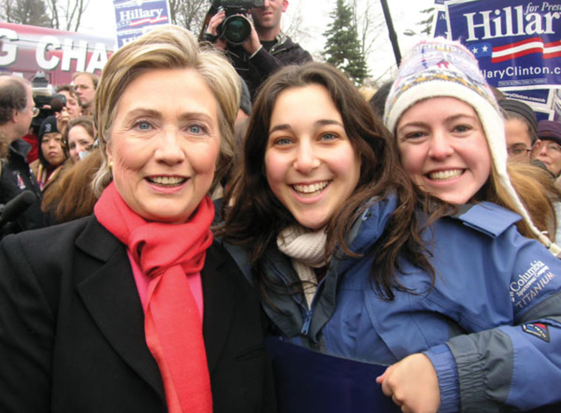 LIVE.NB_campaignPeriRegina.jpg Seniors Peri Rosenstein, center, and Regina Lee with Sen. Hillary Clinton in Manchester, N.H. The two were among 19 Princeton students who spent a week in New Hampshire working for candidates.