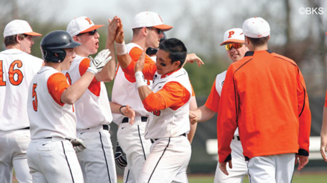 Sam Mulroy ’12 was 6-for-11 at the plate against Dartmouth.