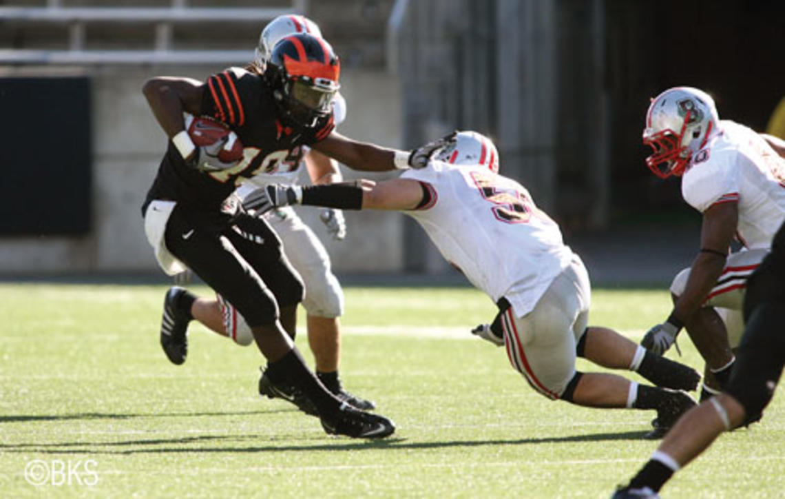 Receiver Trey Peacock ’11 has been a bright spot for the 1-4 Tigers.