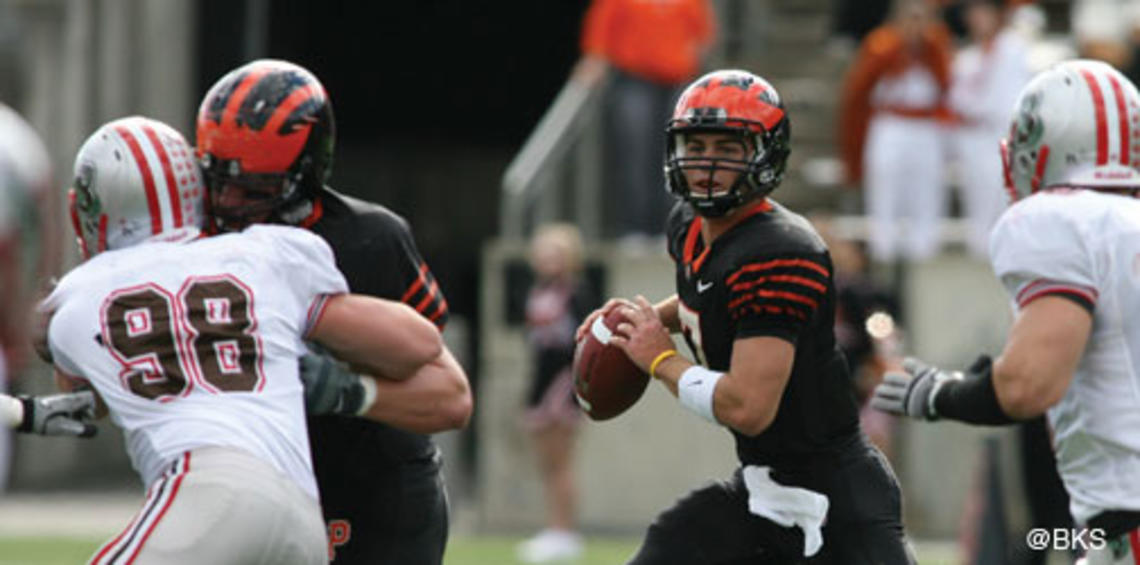 LIVE.SP_FBpreview.jpg Quarterback Tommy Wornham ’12, entering his third year as a starter, missed half of last season due to injury.
