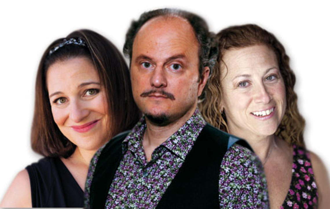 From left, Jennifer Weiner ’91, Jeffrey Eugenides, and Jodi Picoult ’87