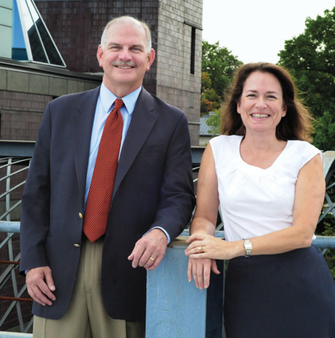 H. Vincent Poor *77, Dean of the Engineering School, and Emily A. Carter, Director of the Andlinger Center for Energy and the Environment.
