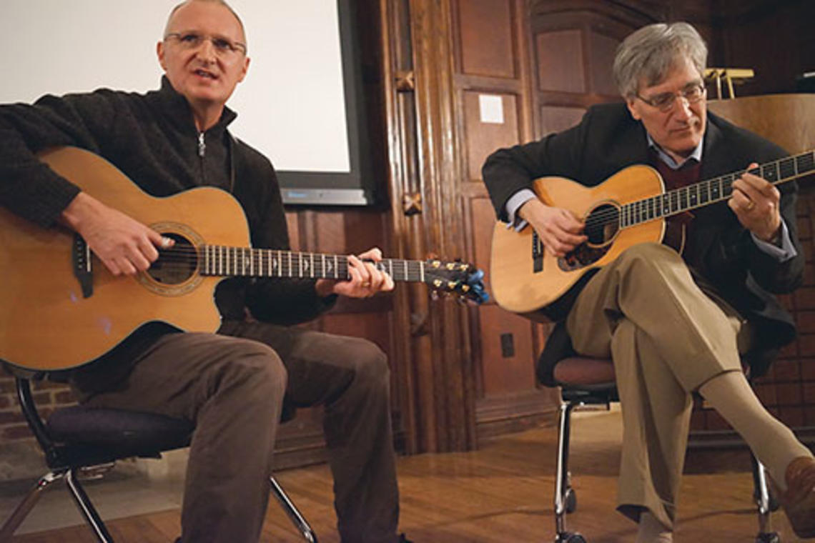 Professors Michael Smith, left, and Robert George