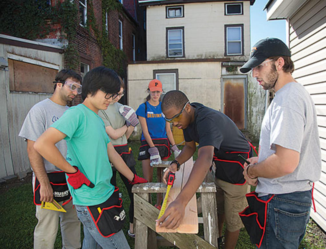 Princeton students help to renovate a Habitat for Humanity home in Trenton, N.J., in August 2013 as part of the Community Action program.