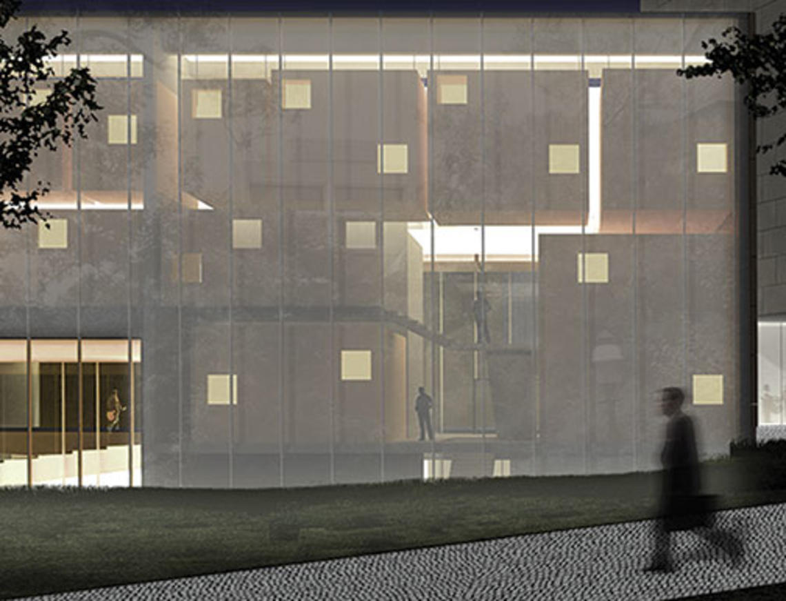 Architect’s rendering of the new music building.