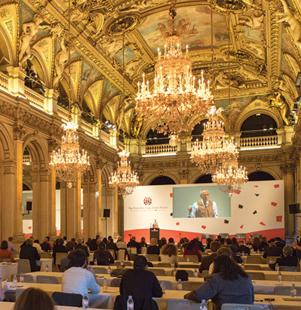 Princeton professor Jeremy Adelman speaks at the Princeton-Fung Global Forum in Paris.