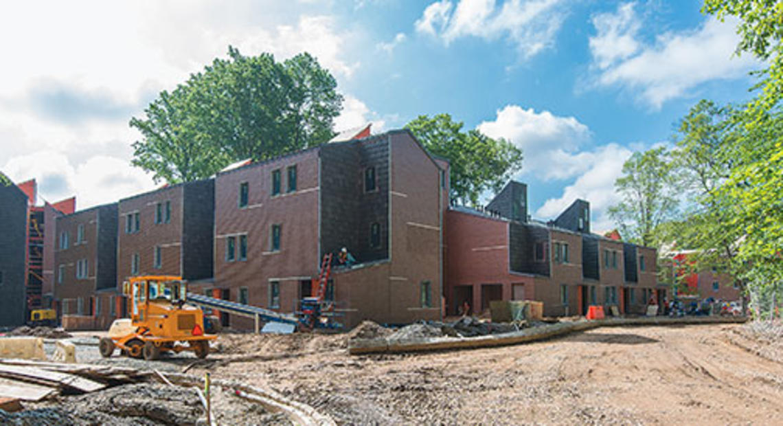 Lakeside housing units under construction at the end of May.