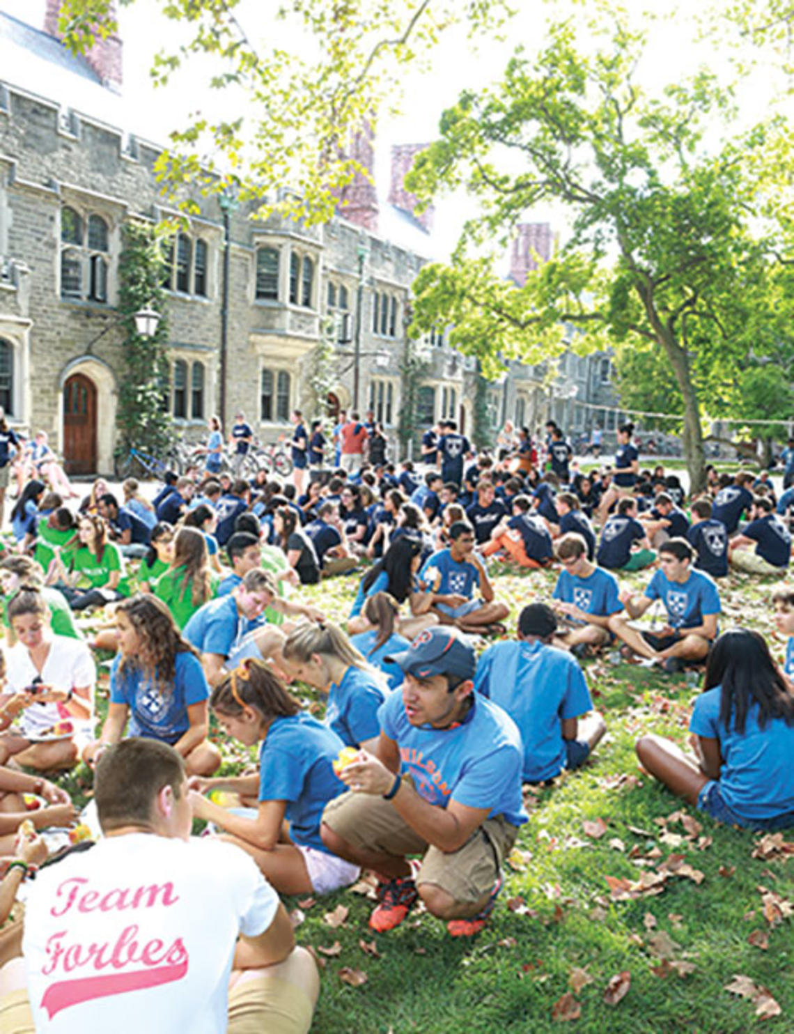 OTC-OE5952new.jpg Following Opening Exercises and the Pre-rade, freshmen gathered for a barbecue on Alexander Beach.
