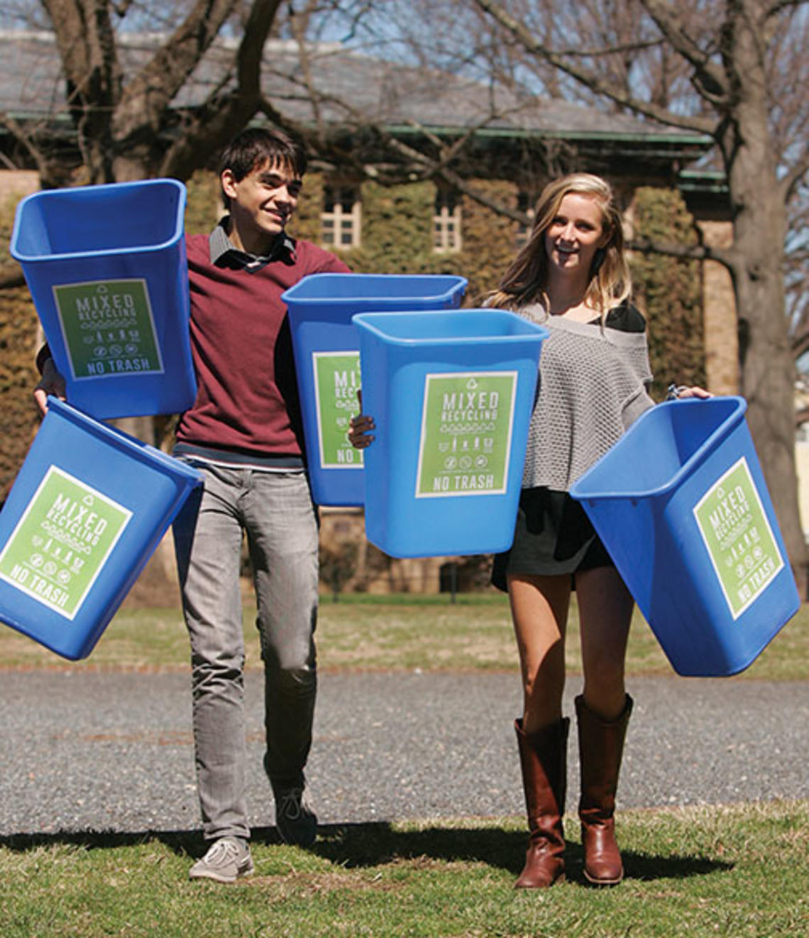 A single-stream recycling program developed by Misha Semenov ’15 and Olivia Howard ’15 is being rolled out across campus.