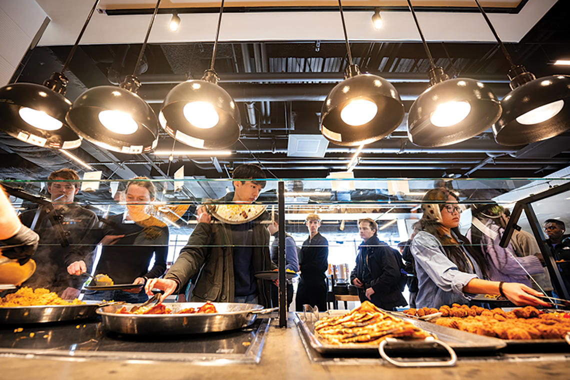 Students choose from a selection of entrees