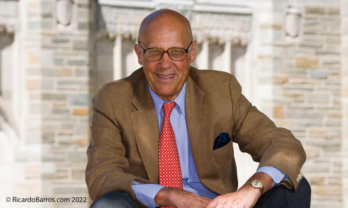 OTC_Milberg.jpg Photo of Leonard L. Milberg ’53 with a Princeton building in the background.