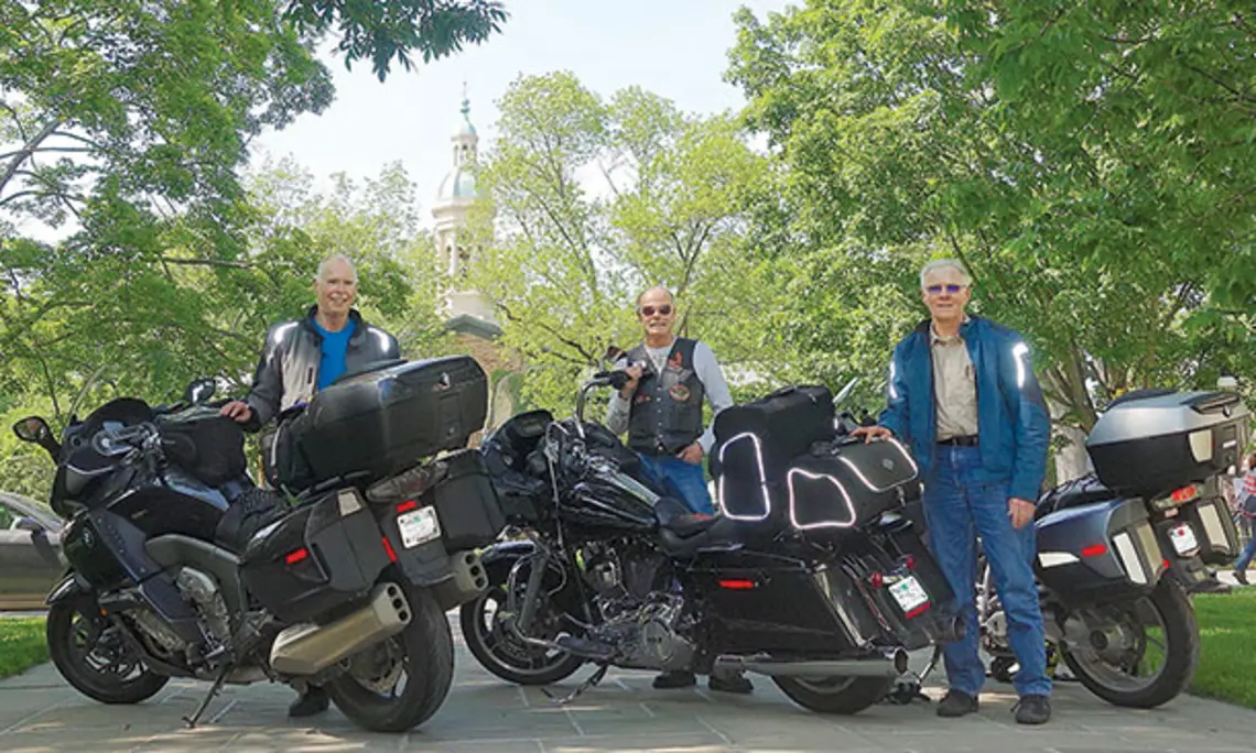 Travels with Harley: Geoff Smith ’71, John Drummond ’71, and Brad O’Brien ’71 Travels with Harley: Geoff Smith ’71, John Drummond ’71, and Brad O’Brien ’71