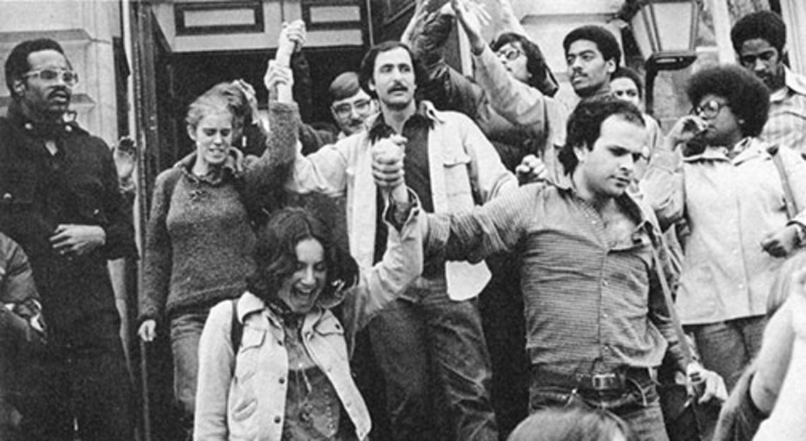 Students at a Nassau Hall sit-in in 1978.