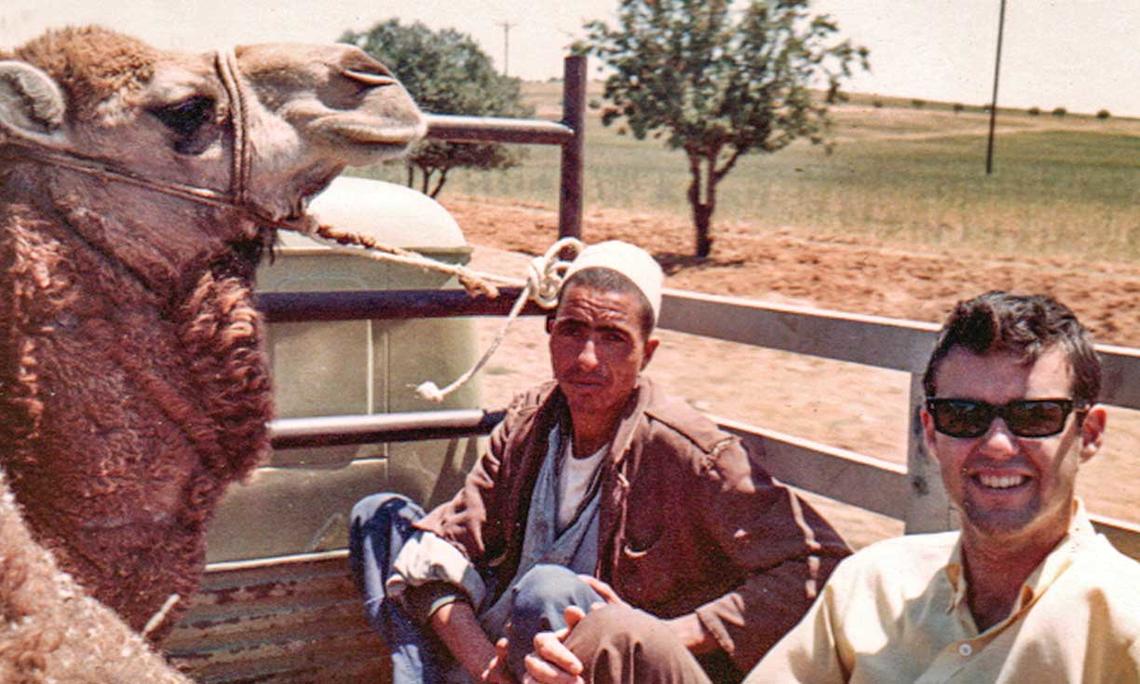 Randolph Hobler ’68 hitchhiking in Libya