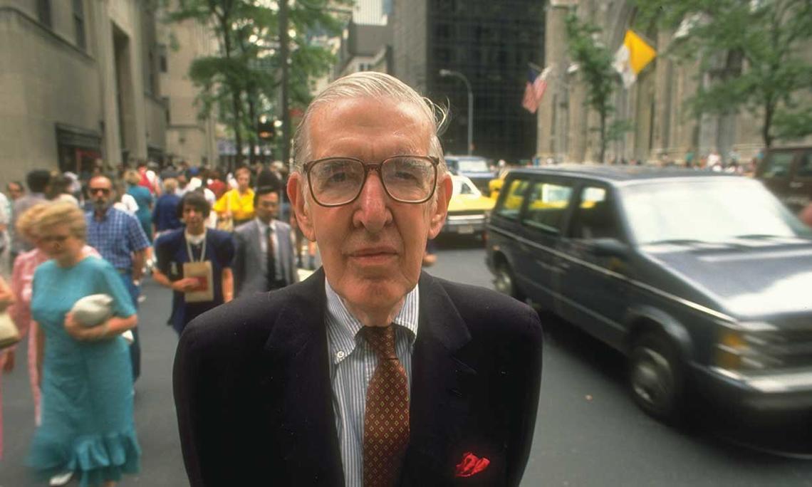 William H. “Holly” Whyte ’39 on Fifth Avenue in 1989.