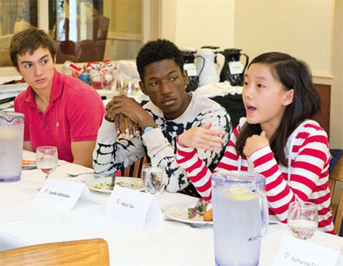 Forbes College freshmen discuss The Honor Code.