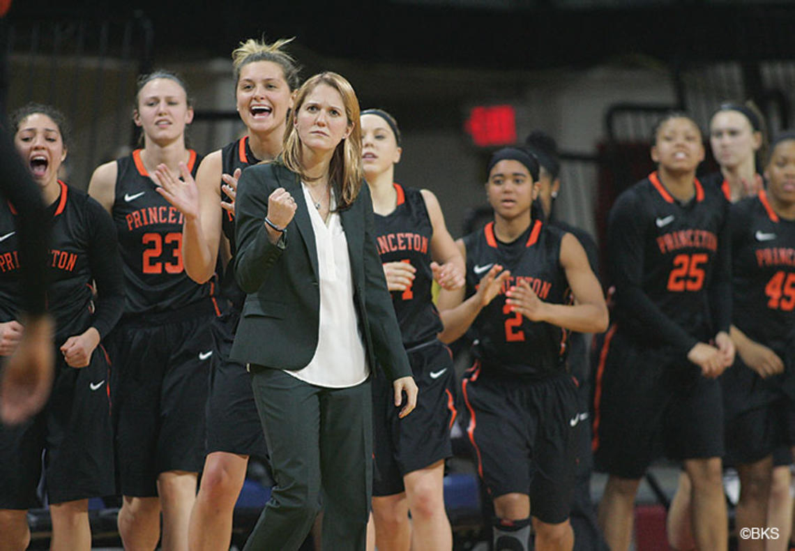 SP-WBB885new.jpg Courtney Banghart, shown during a win at Penn, is in her ninth season with the Tigers.