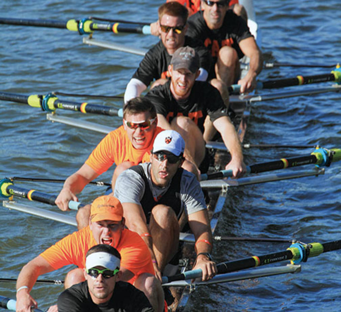 Fat Cat alumni crews rowed against undergraduates during the Princeton Chase last fall.