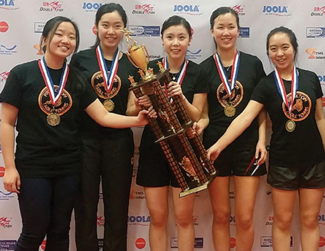 From left: Marisa Chow ’17, Shirley Fu ’17, Ariel Hsing ’17, Erica Wu ’18, and Robin Li ’17