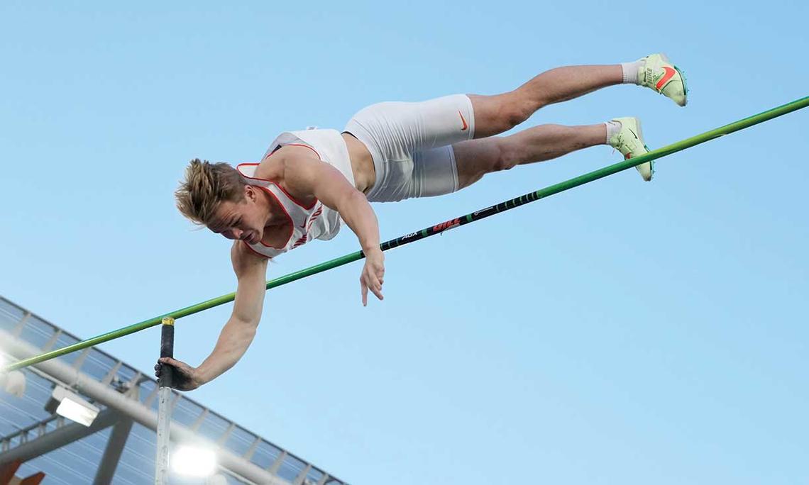 Sondre Guttormsen ’23 vaulted his way to a national title.Kirby Lee/USA TODAY Sports