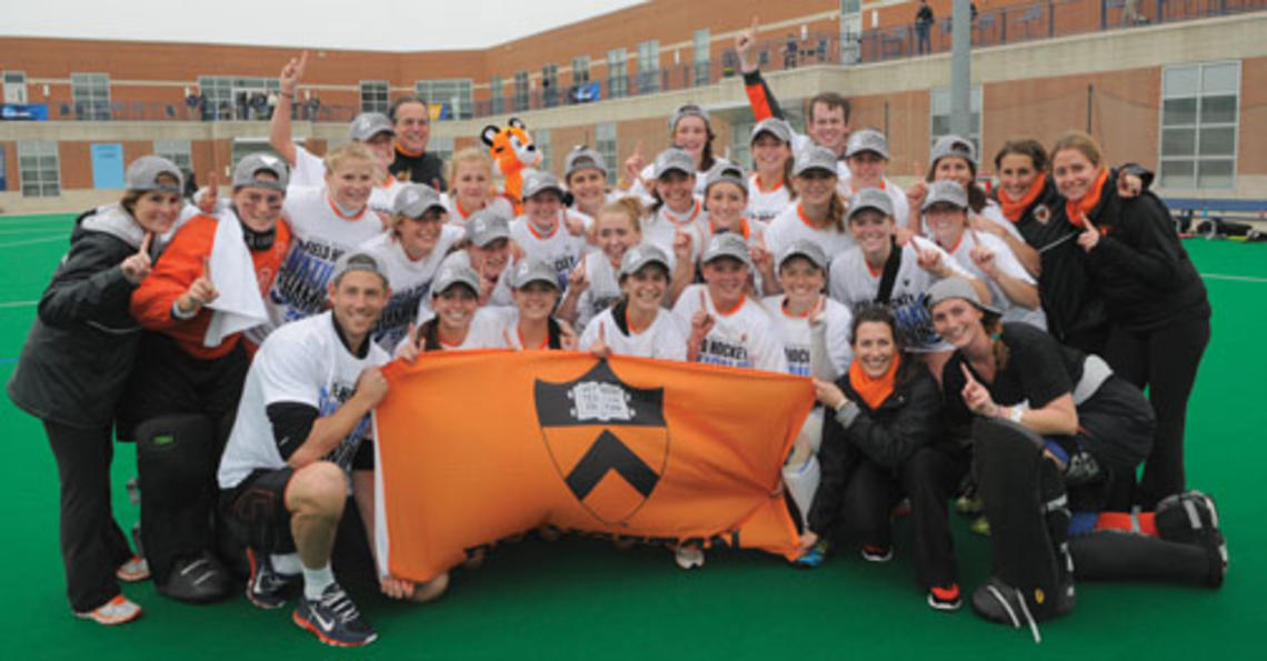 Princeton’s field hockey team celebrated its NCAA win against No. 1 North Carolina Nov. 18.