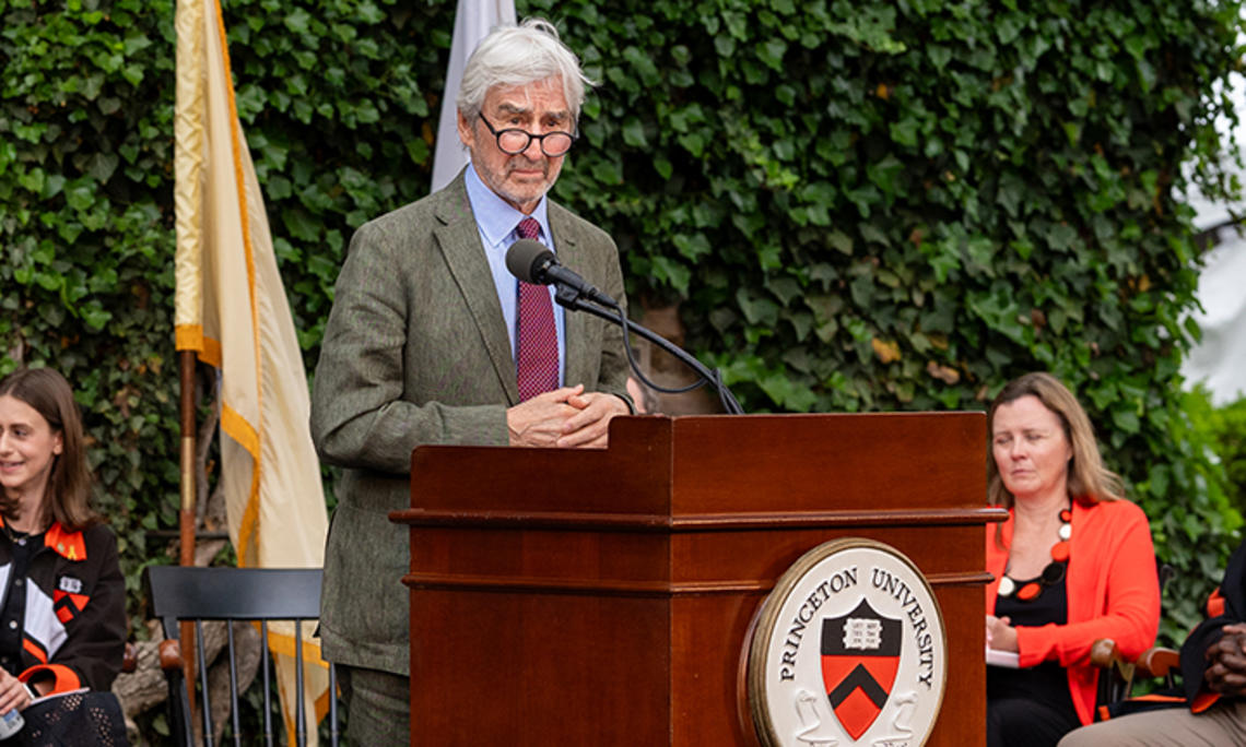 Actor Sam Waterston speaks at Class Day 2024.