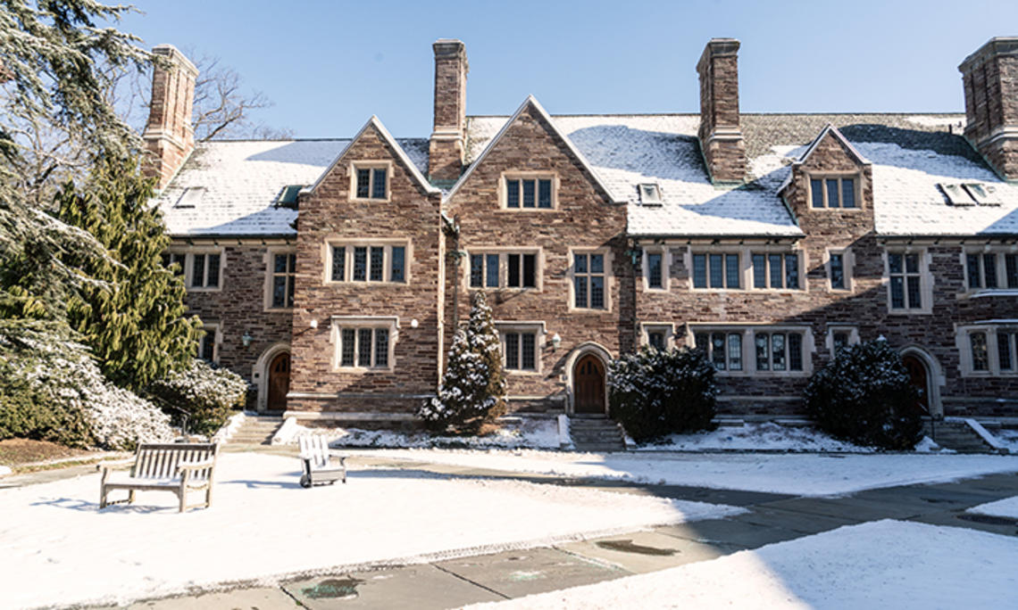 A view of Princeton’s campus in the snow.