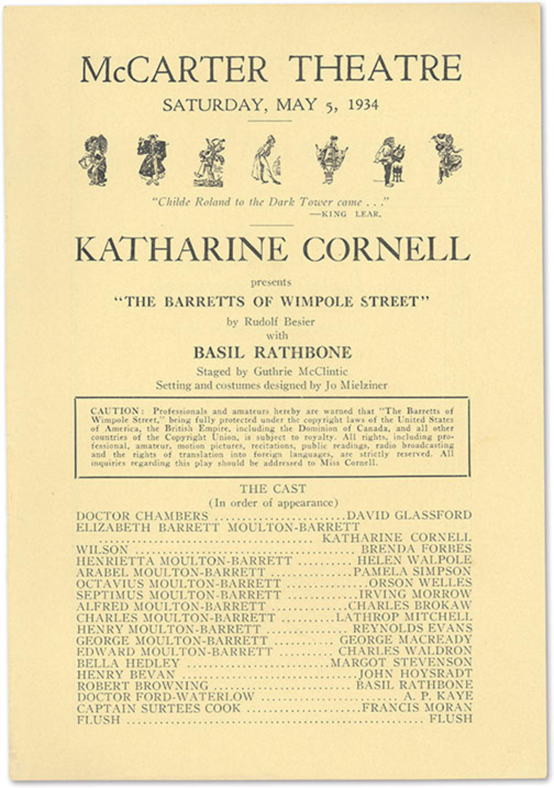 TWT-WellesProgramShadow.jpg Playbill listing Orson Welles in his first American role.
