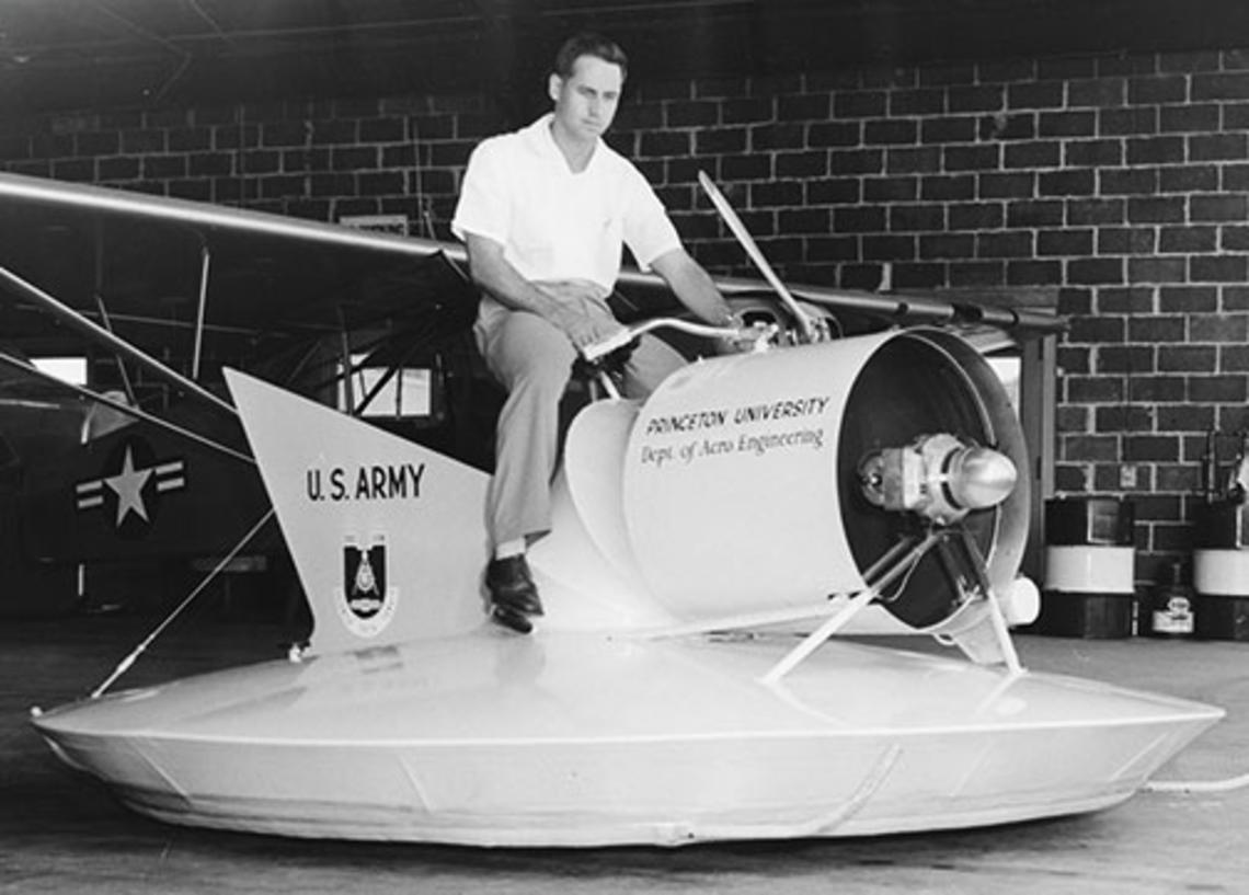 W. Barry Nixon *60 test drives the Air Scooter in 1959. 